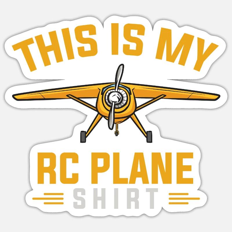 Remote Controlled Airplane Model Airplane - Sticker size S (10 x 10 cm) - white matte