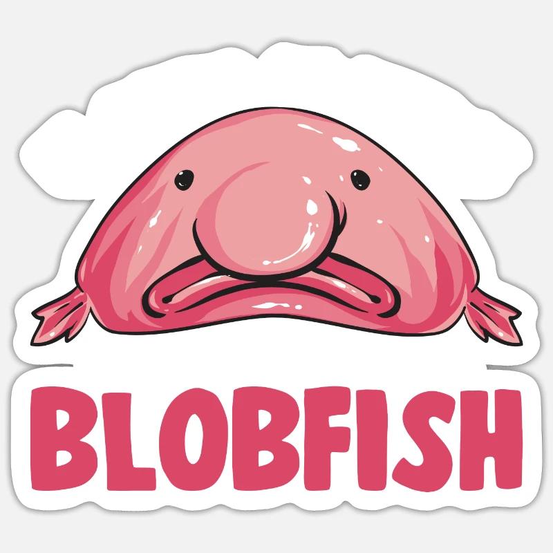 Blobfisch - Sticker Größe S (10 x 10 cm) - Mattweiß