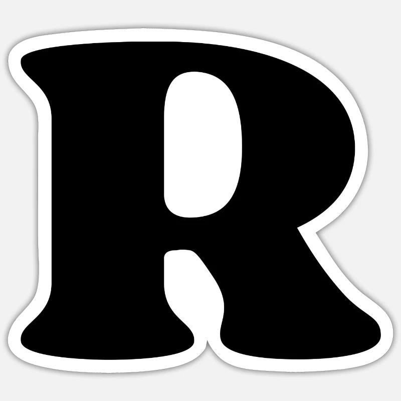 Letter r - Sticker size S (10 x 10 cm) - white matte