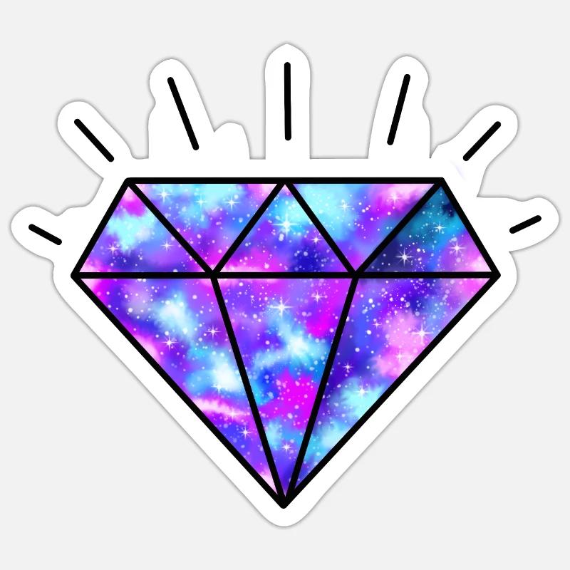 DIAMANT GALAXIE - Sticker taille S (10 x 10 cm) - blanc mat