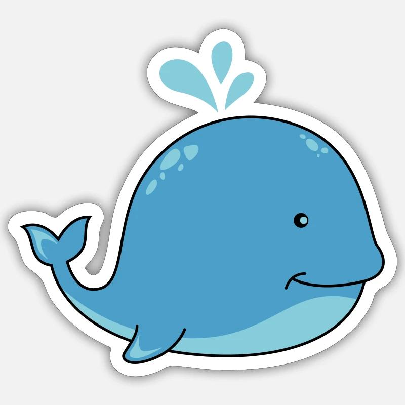 süsser wal Sticker Größe S (10 x 10 cm)