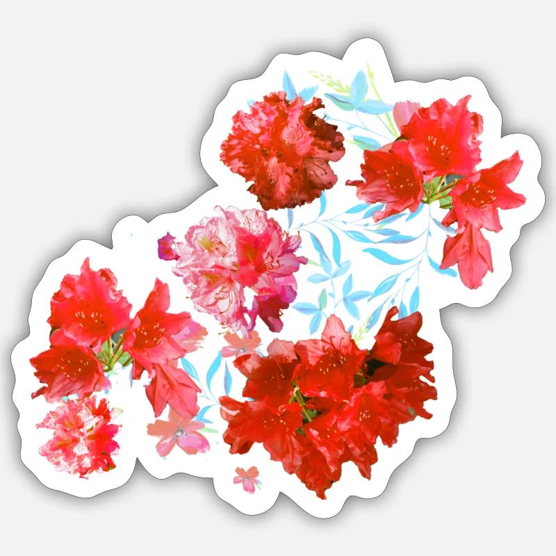 laurier-rose,fleur,lotus,vigne,floral,fleurs - Sticker taille S (10 x 10 cm) - blanc mat