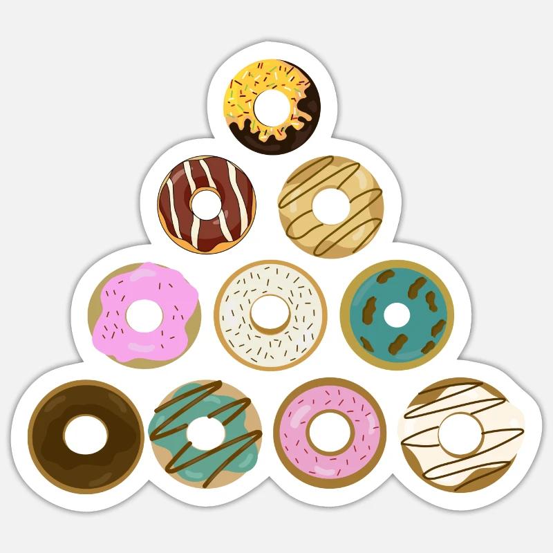 Donut-Baum - Sticker Größe S (10 x 10 cm) - Mattweiß