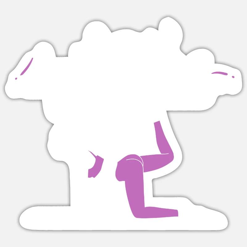 Pilates - Sticker taille S (10 x 10 cm) - blanc mat