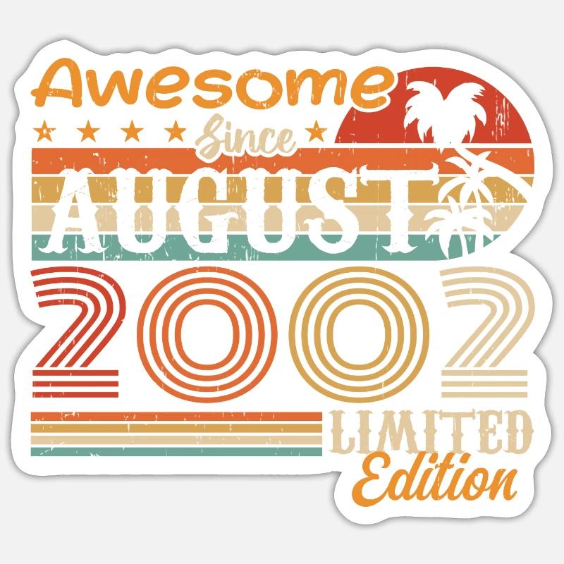 2002 août Idée cadeau août 2002 - Sticker taille S (10 x 10 cm) - blanc mat