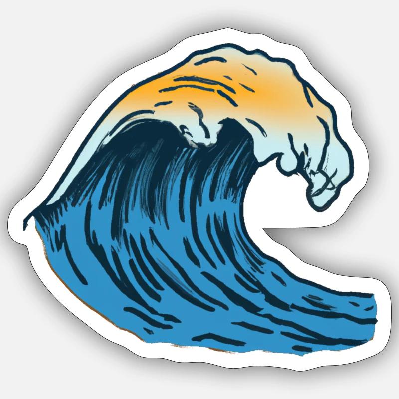 Beautiful wave Sticker size S (10 x 10 cm)