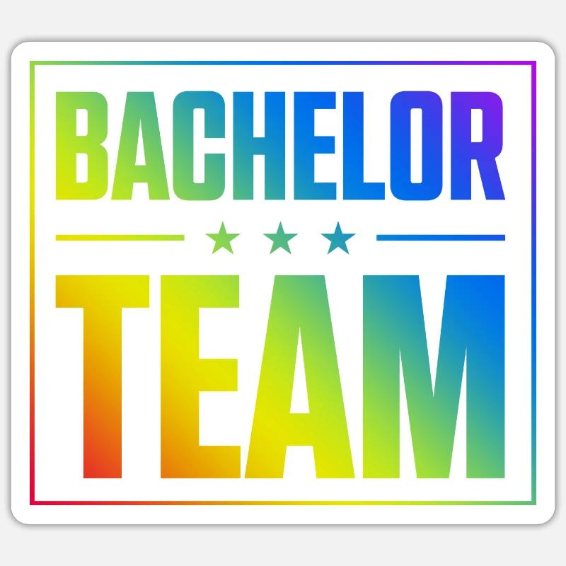 Bachelor Team - Sticker Größe S (10 x 10 cm) - Mattweiß