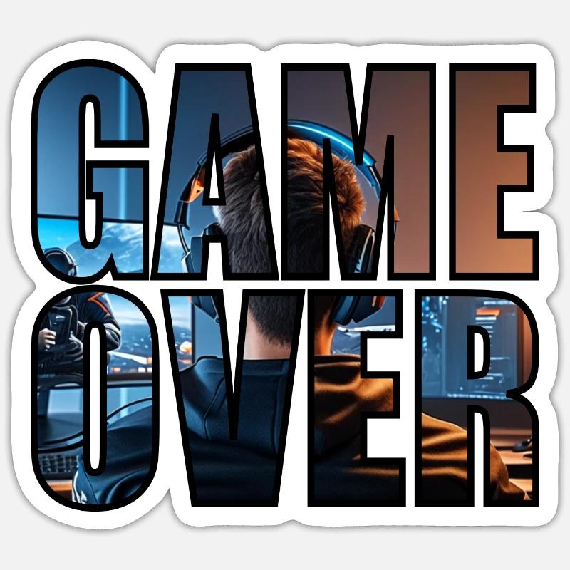 GAMEOVER Sticker size S (10 x 10 cm)