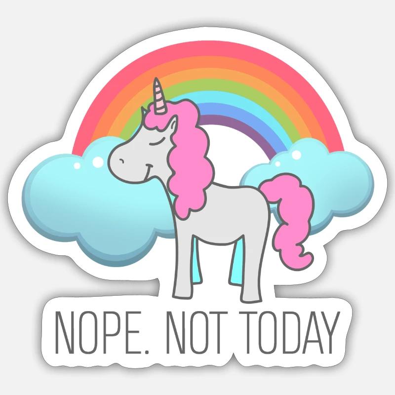 Nope. Not today - Sticker size S (10 x 10 cm) - white matte