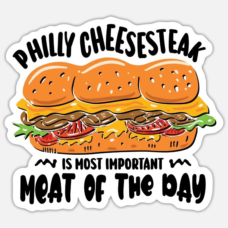 Philly Breakfast Sandwich - Sticker Größe S (10 x 10 cm) - Mattweiß