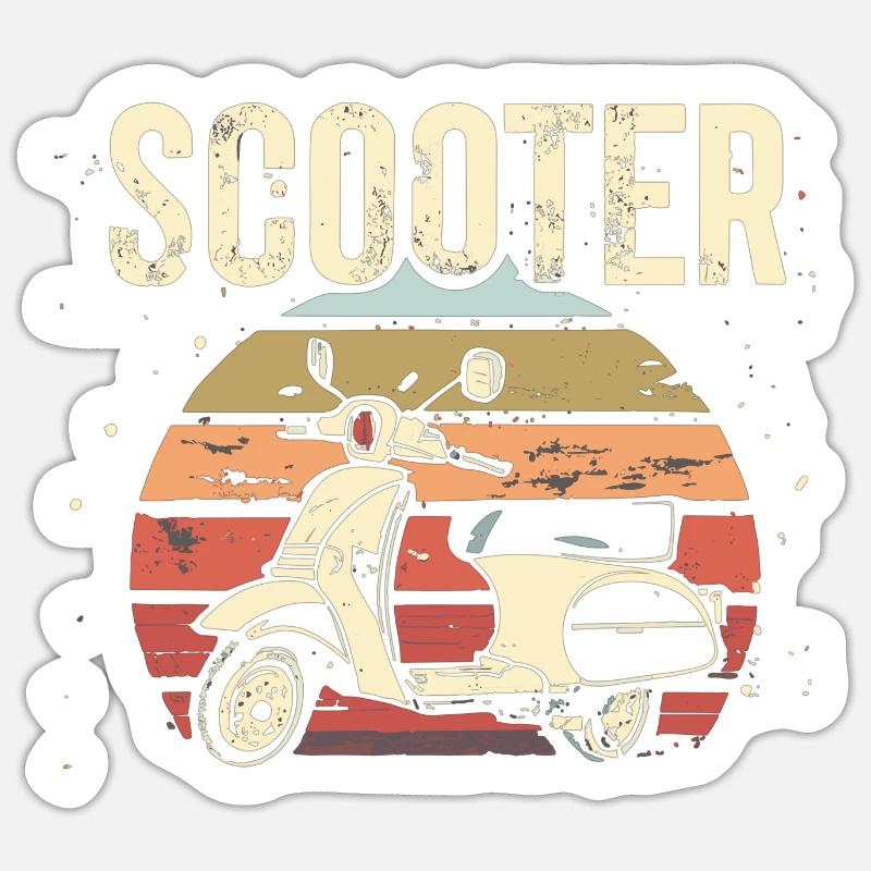 Scooter Motorroller Mofa Moped Roller - Sticker Größe S (10 x 10 cm) - Mattweiß
