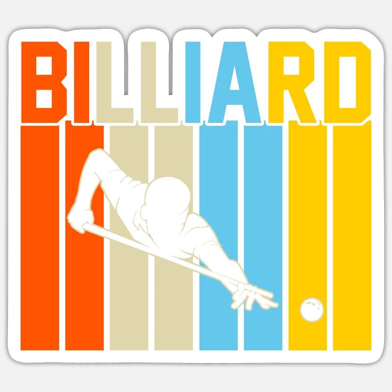 Billard Retro-Design Billard Geschenk Sticker Größe S (10 x 10 cm)