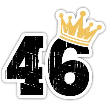 46 Crown 46th Birthday 46 years old - Sticker size S (10 x 10 cm) - white matte - Front