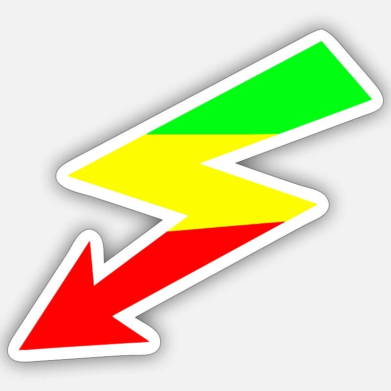 LOGO éclair Rasta -svg pour couleur phosphorescent Sticker taille S (10 x 10 cm)