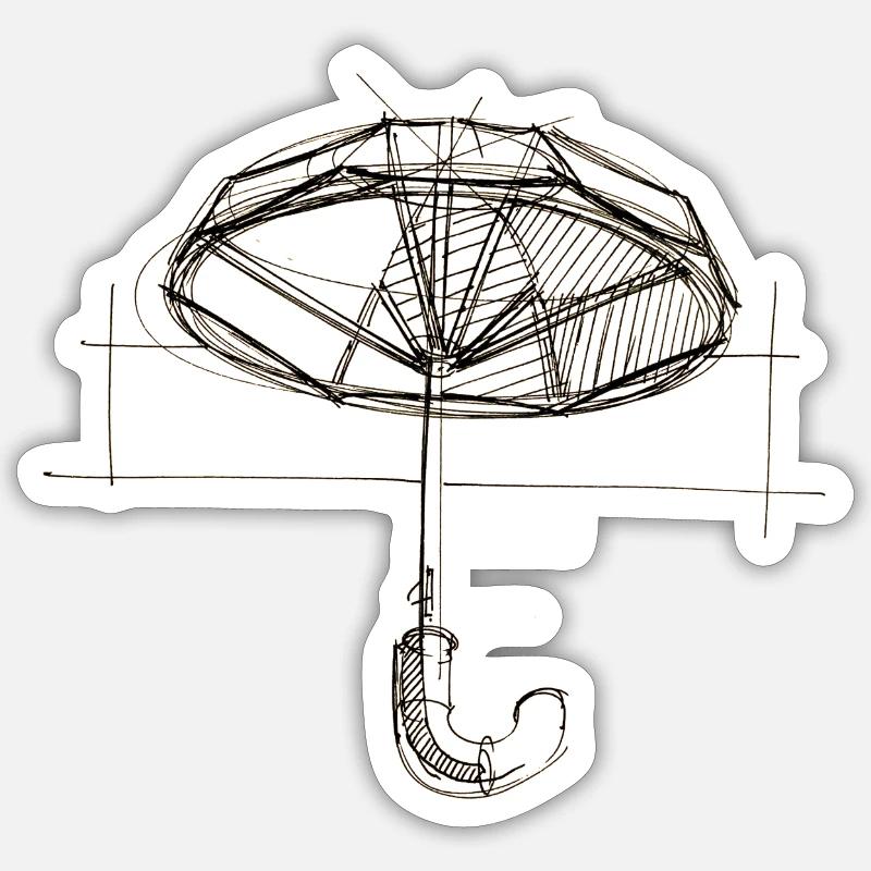 Umbrella - Sticker size S (10 x 10 cm) - white matte