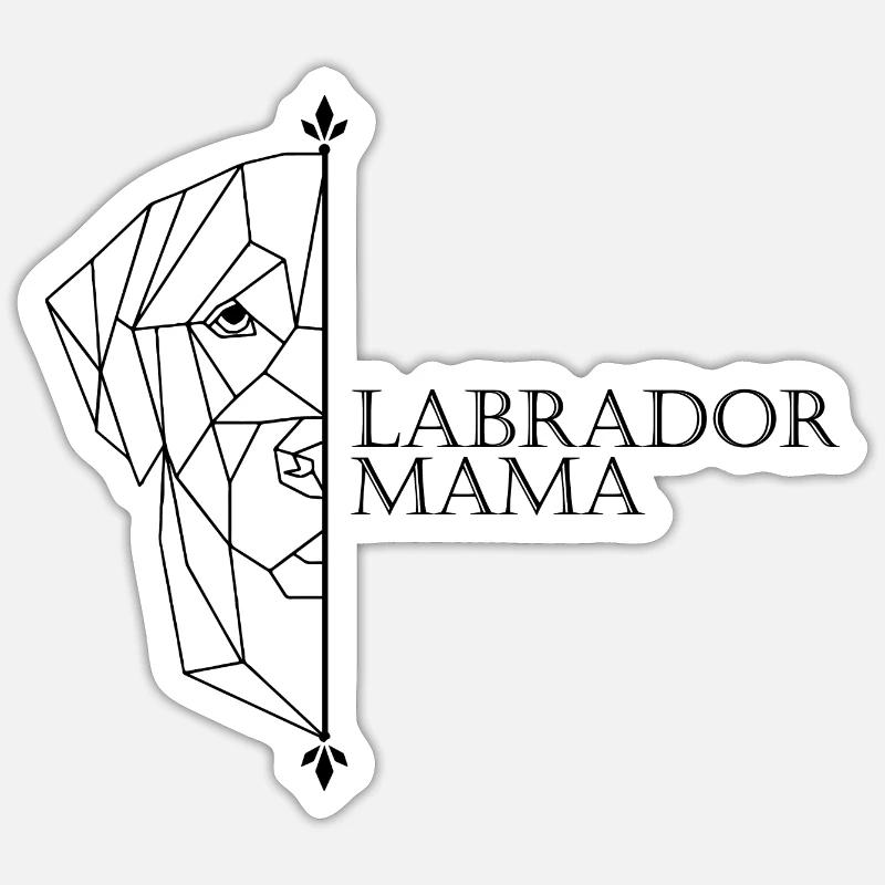 Labrador Mama Polygon - Sticker size S (10 x 10 cm) - white matte