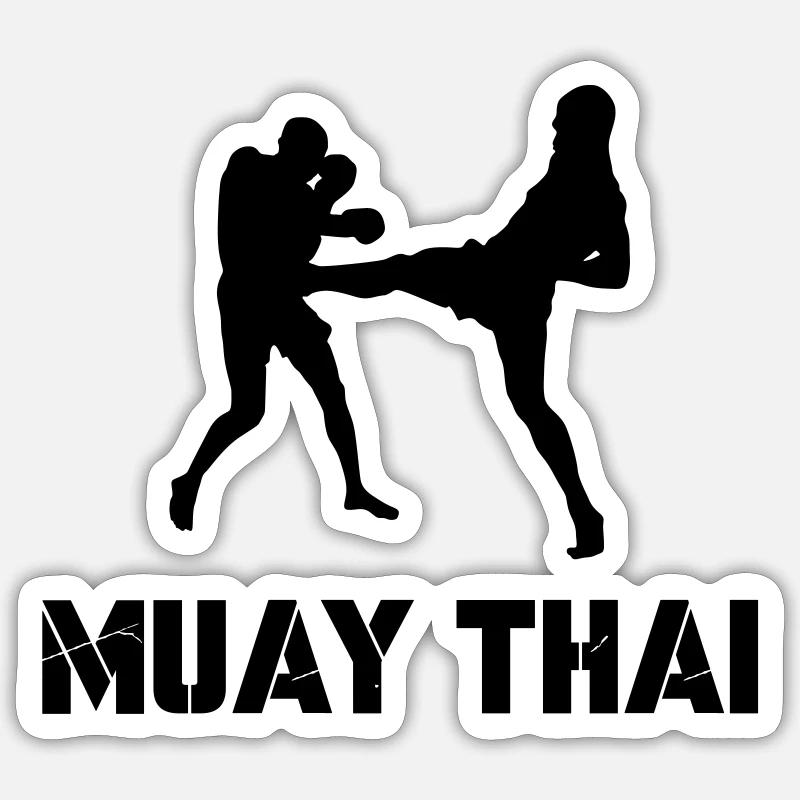 Muay Thai - Sticker size S (10 x 10 cm) - white matte