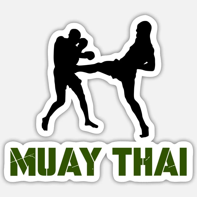 muay thai 1 - Sticker Größe S (10 x 10 cm) - Mattweiß