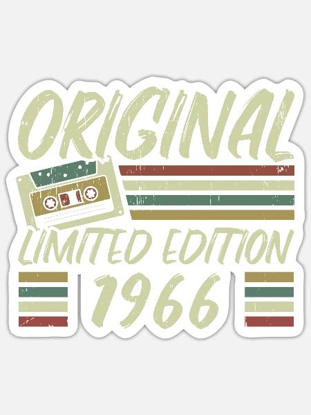 Jahrgang 1966 Retro 1966 Geburtstagsgeschenk - Sticker Größe S (10 x 10 cm) - Mattweiß