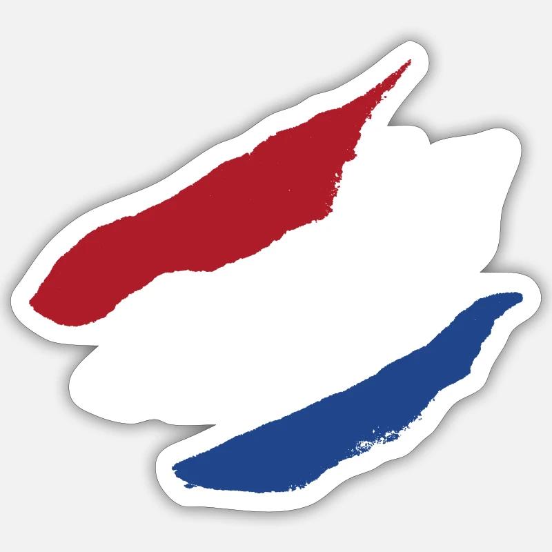 Drapeau des Pays-Bas - Rayures Brosse Sticker taille S (10 x 10 cm)