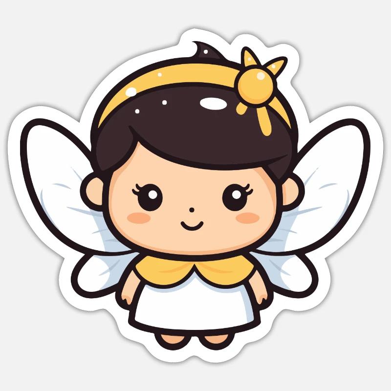 Fée Mignon Conte de fées - Sticker taille S (10 x 10 cm) - blanc mat