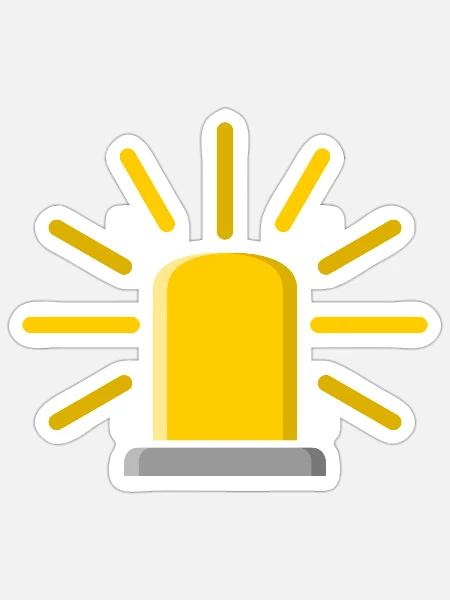 Sirene oder Alarm in gelb - Sticker Größe S (10 x 10 cm) - Mattweiß