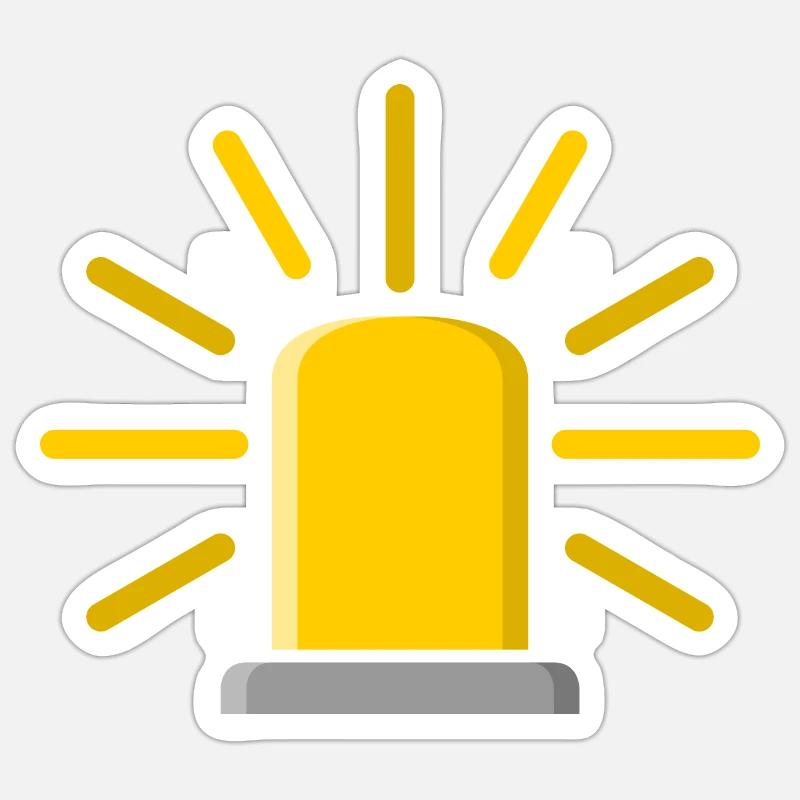 Sirene oder Alarm in gelb Sticker Größe S (10 x 10 cm)