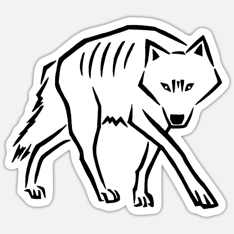 Wolfsschritte (Schwarz) Sticker Größe S (10 x 10 cm)