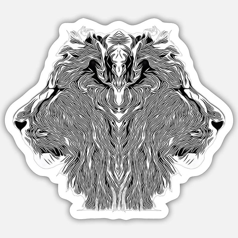 Le Lion Banger - Sticker taille S (10 x 10 cm) - blanc mat