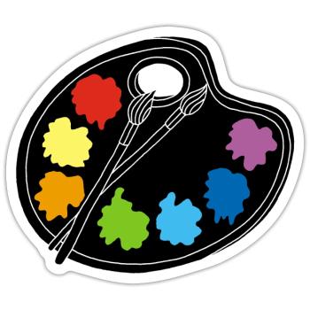 Künstler (Schwarz) - Sticker Größe S (10 x 10 cm) - Mattweiß - Vorne