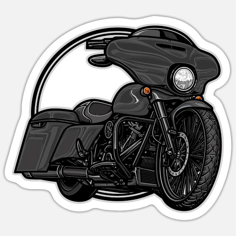 Chopper // Custom // Motorrad - Sticker Größe S (10 x 10 cm) - Mattweiß
