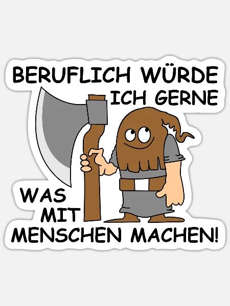 Beruflich würde ich gerne was mit Menschen machen - Sticker Größe S (10 x 10 cm) - Mattweiß
