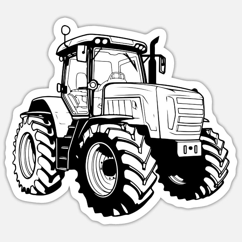 Traktor Symbol - Sticker Größe S (10 x 10 cm) - Mattweiß
