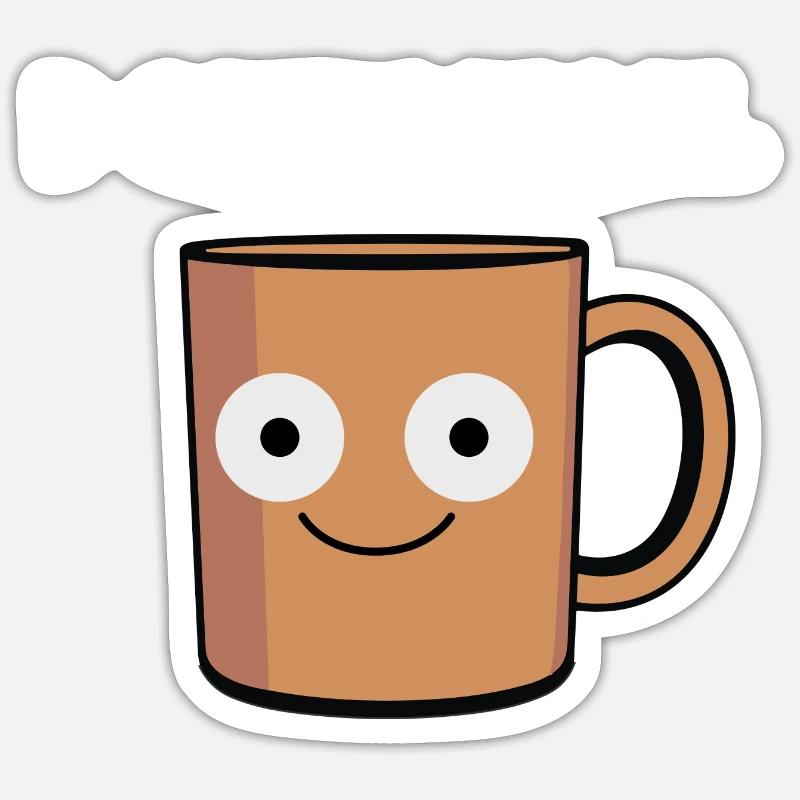 Conception de café drôle - Sticker taille S (10 x 10 cm) - blanc mat