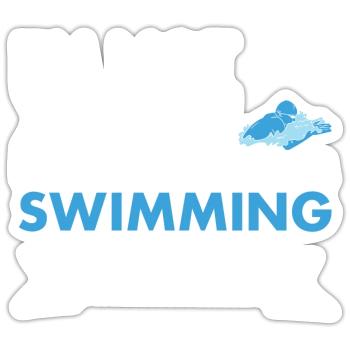 Sport I'm Not Crazy Swimming - Sticker Größe S (10 x 10 cm) - Mattweiß - Vorne