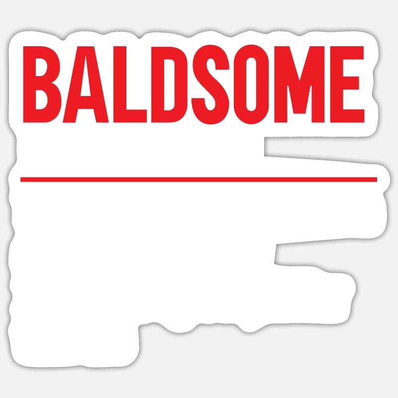 Glatze Kahlköpfigkeit Bart Glatzkopf Sticker Größe S (10 x 10 cm)