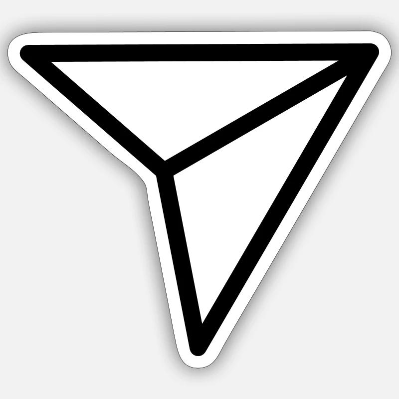 Paper Airplane Icon - Sticker size S (10 x 10 cm) - white matte
