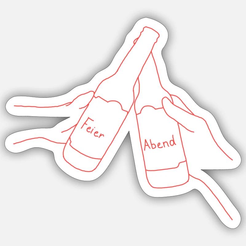 Feierabend - Sticker Größe S (10 x 10 cm) - Mattweiß