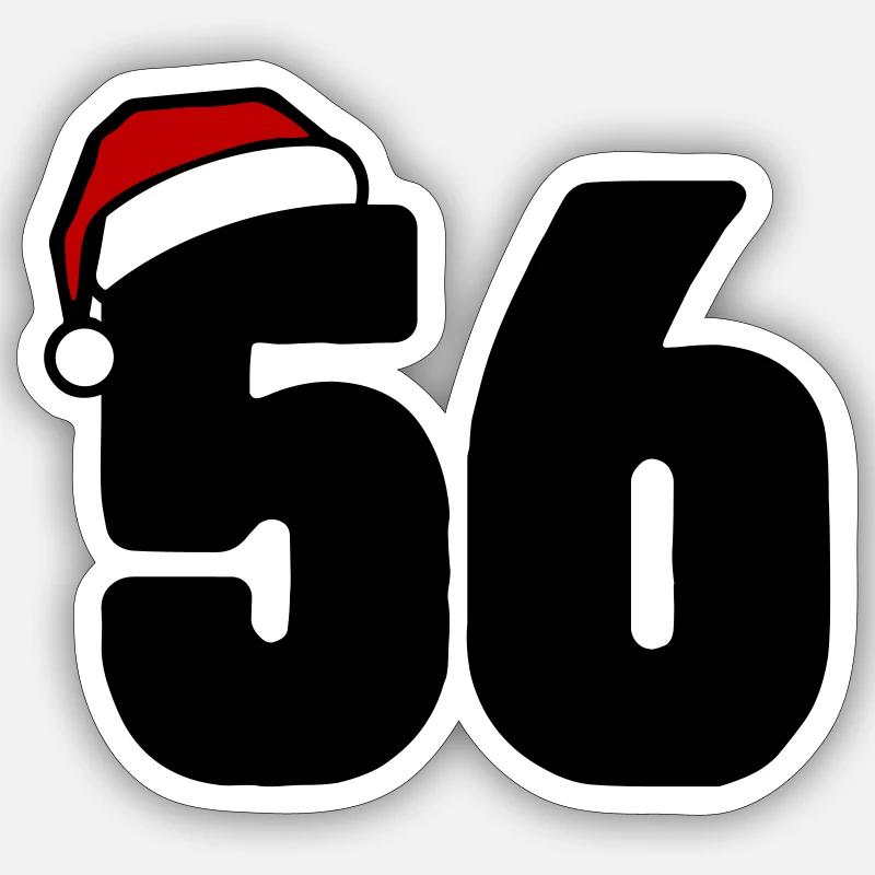56 Number Christmas - Sticker size S (10 x 10 cm) - white matte