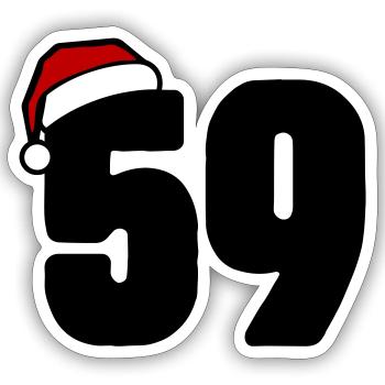 59 Number Christmas - Sticker size S (10 x 10 cm) - white matte - Front