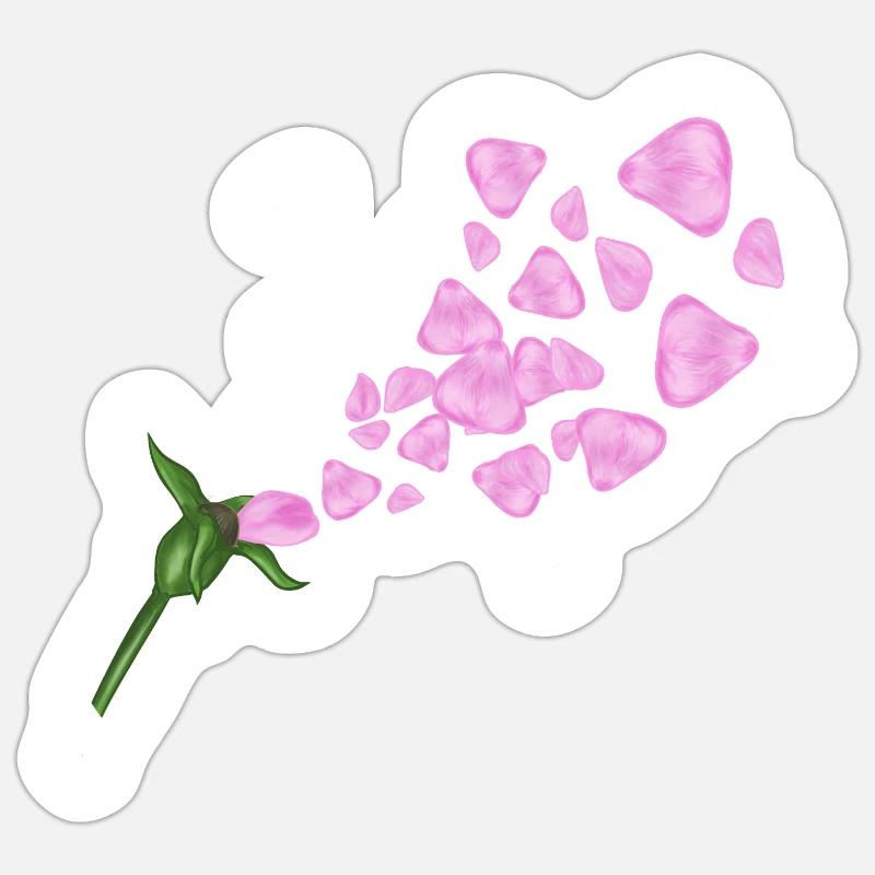 Rose au vent - Sticker taille S (10 x 10 cm) - blanc mat