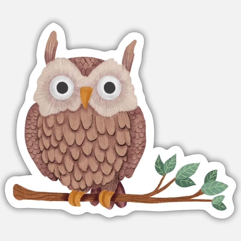 Eule / Waldkauz Sticker Größe S (10 x 10 cm)