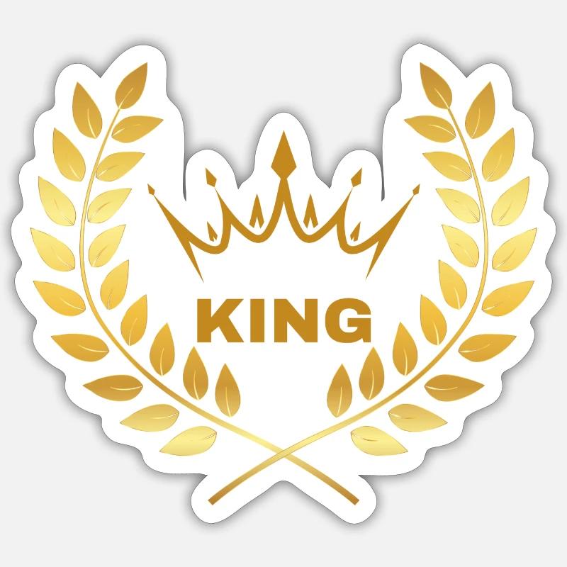 KING - Sticker Größe S (10 x 10 cm) - Mattweiß