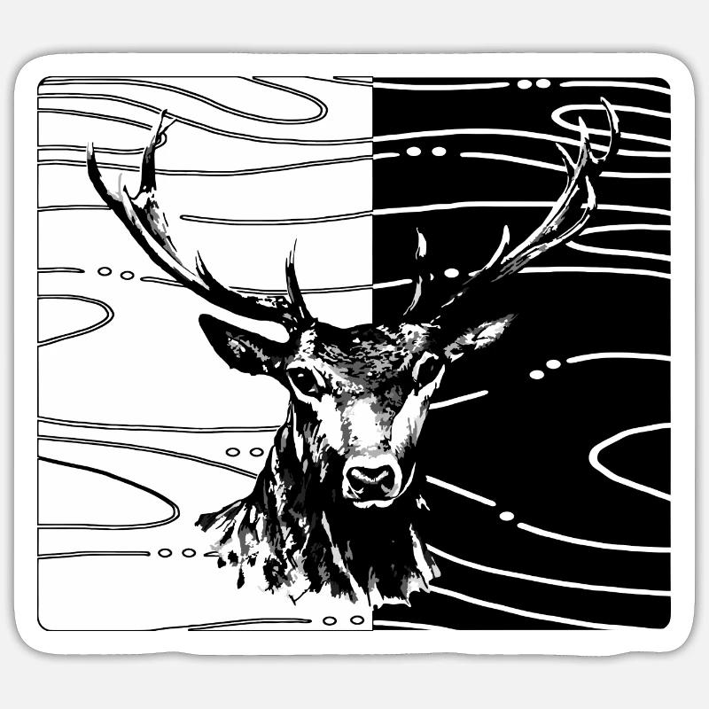Deer - Sticker size S (10 x 10 cm) - white matte