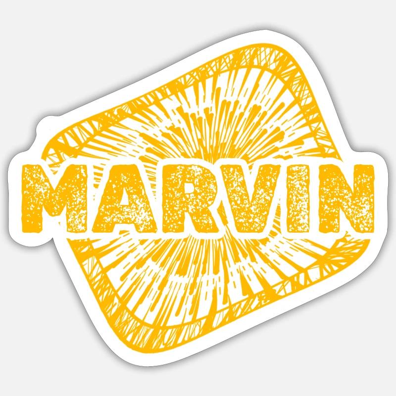 Marvin - Sticker taille S (10 x 10 cm) - blanc mat