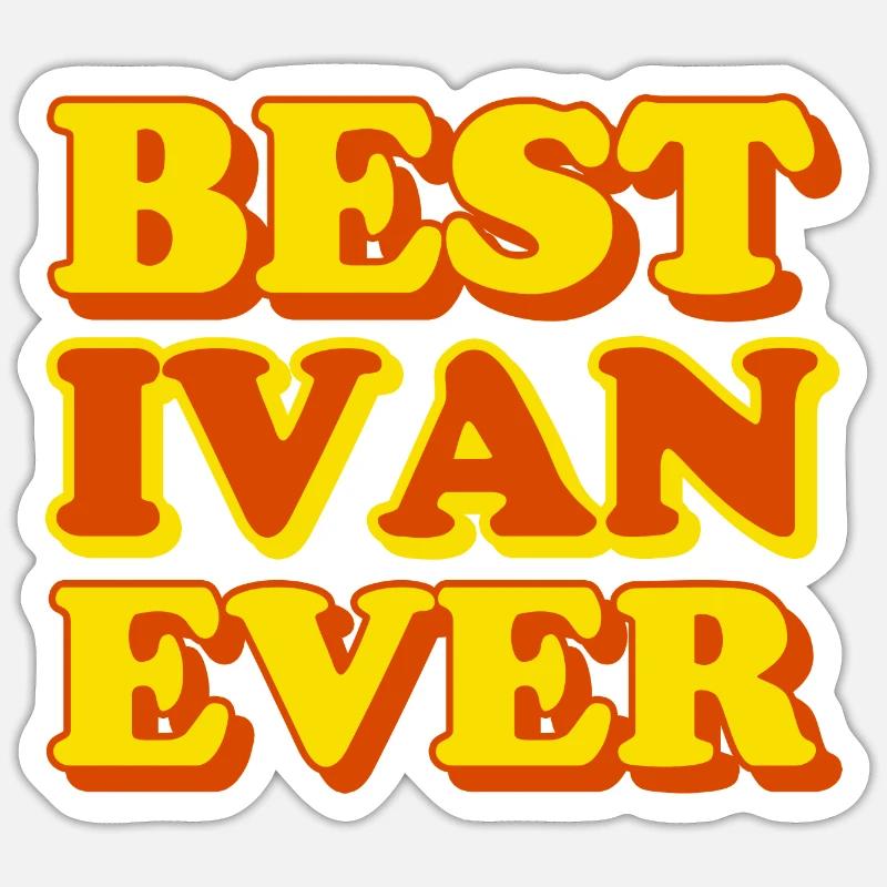 Ivan First Name Funny Gift - Sticker size S (10 x 10 cm) - white matte