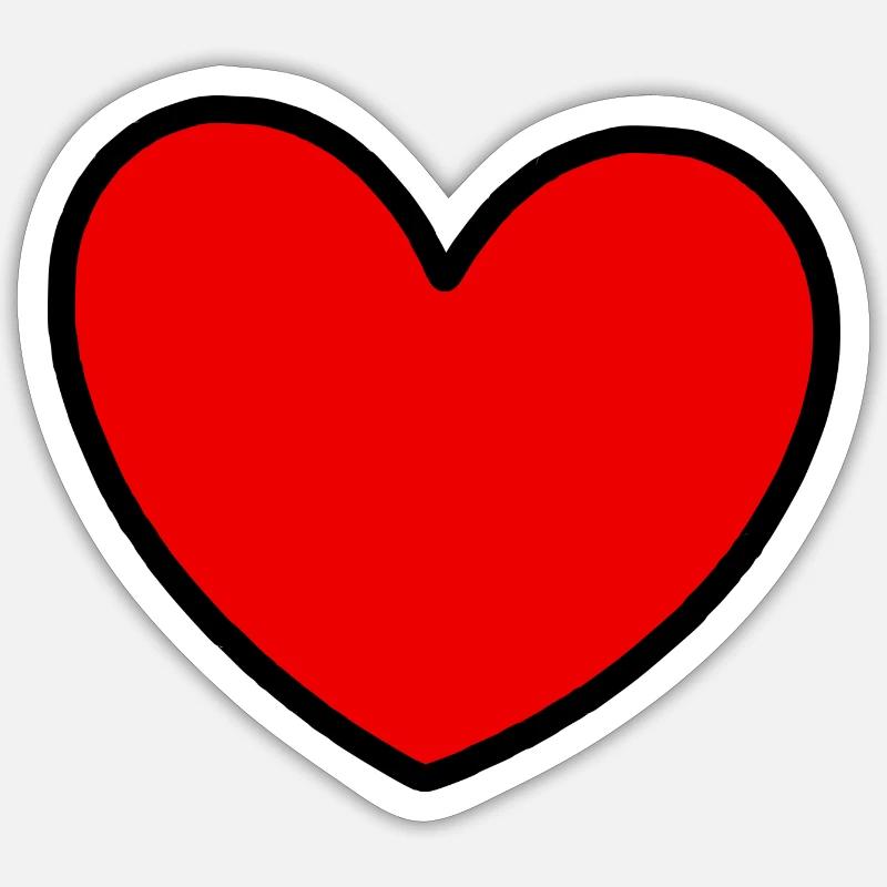 Saint-Valentin cœur rouge, st.valentin - Sticker taille S (10 x 10 cm) - blanc mat