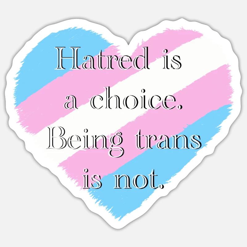 Hatred is a choice. Being trans is not. - Sticker size S (10 x 10 cm) - white matte