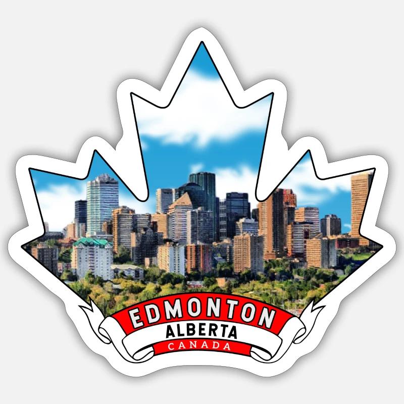 Edmonton, Alberta Canada Maple Leaf Sticker size S (10 x 10 cm)