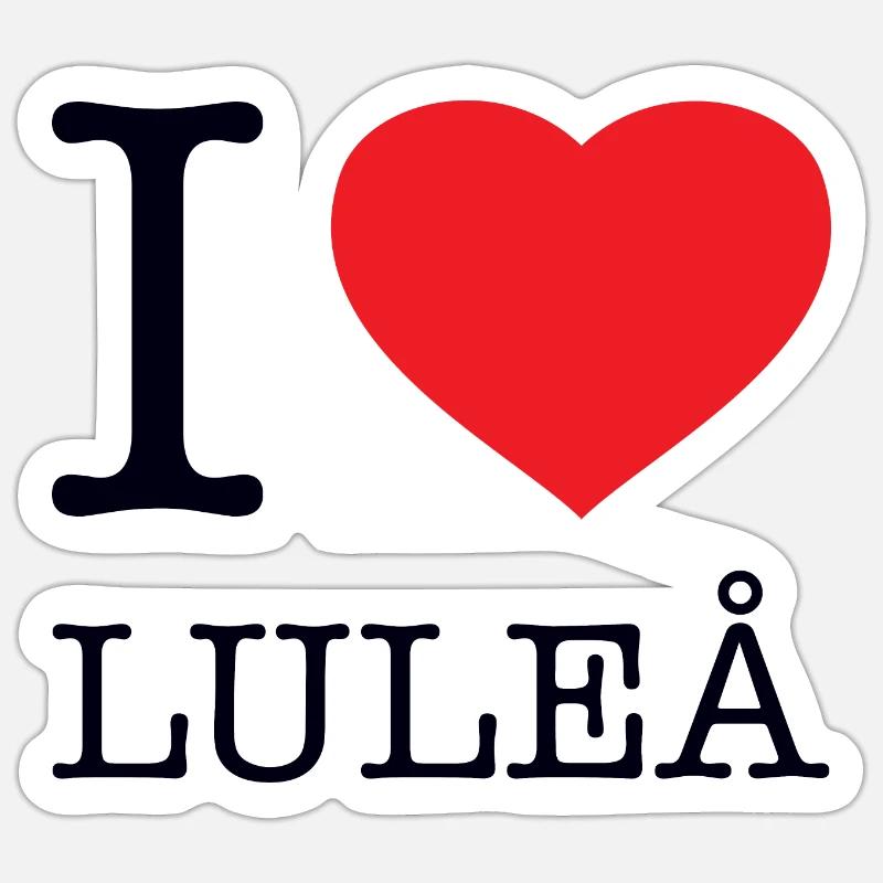 I LOVE LULEA - Sticker Größe S (10 x 10 cm) - Mattweiß